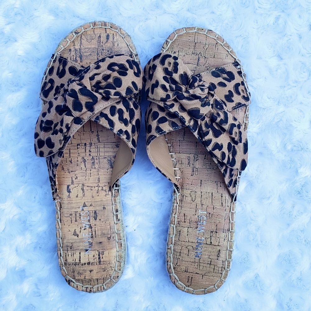 Nine West size 6m Cheetah Print slide on sandals